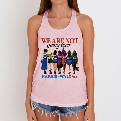 We Are Not Going Back Kamala Harris Waltz 24 Madam President Gift Women's Knotted Racerback Tank