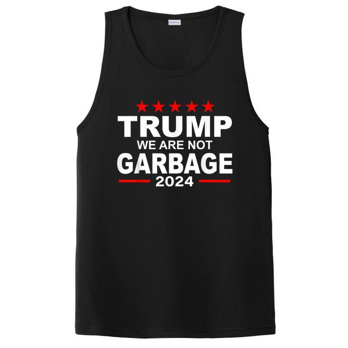 We Are Not Garbage Vote Trump 2024 Funny Quote Biden PosiCharge Competitor Tank