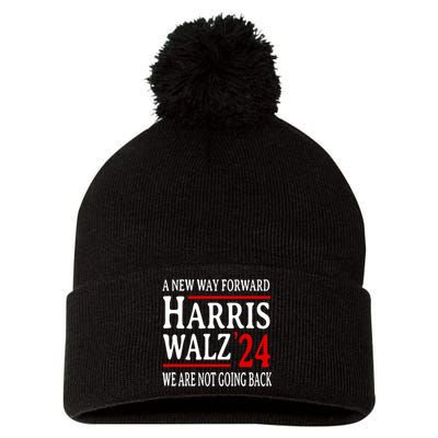 We Are Not Going Back Pro Kamala Harris Harris Walz 2024 Pom Pom 12in Knit Beanie