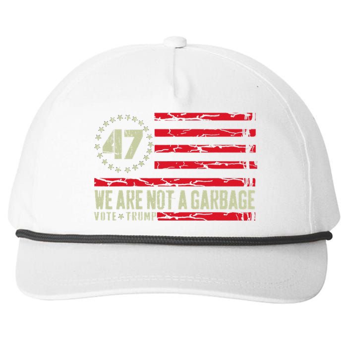 We Are Not A Garbage Votetrump 2024 Snapback Five-Panel Rope Hat