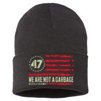 We Are Not A Garbage Votetrump 2024 Sustainable Knit Beanie