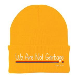 We Are Not Garbage Vote Trump 2024 Funny Garbage For Trump Knit Cap Winter Beanie