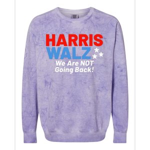 We Are Not Going Back! President Kamala Harris Tim Walz 2024 Colorblast Crewneck Sweatshirt