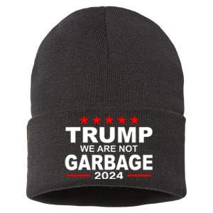 We Are Not Garbage Vote Trump Sustainable Knit Beanie