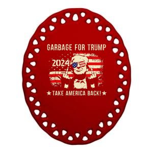 We Are Not Garbage Votetrump 2024 Trump Supporter Garbage Ceramic Oval Ornament