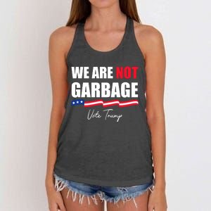 We Are Not Garbage Vote Trump Women's Knotted Racerback Tank