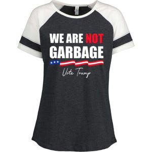 We Are Not Garbage Vote Trump Enza Ladies Jersey Colorblock Tee