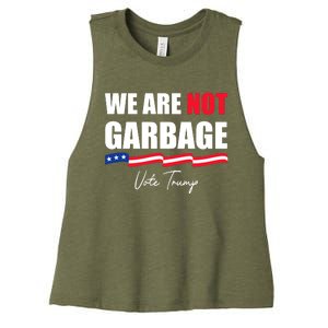 We Are Not Garbage Vote Trump Women's Racerback Cropped Tank