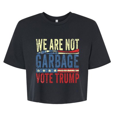 We Are Not Garbage Vote Trump For President 2024 Trump Vance Bella+Canvas Jersey Crop Tee