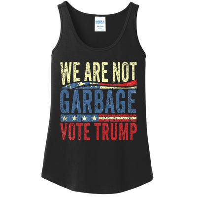 We Are Not Garbage Vote Trump For President 2024 Trump Vance Ladies Essential Tank