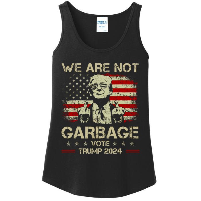 We Are Not Garbage Vote Trump Ladies Essential Tank