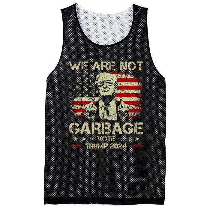 We Are Not Garbage Vote Trump Mesh Reversible Basketball Jersey Tank