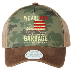 We Are Not Garbage Votetrump 2024 Trump Supporter Garbage Legacy Tie Dye Trucker Hat