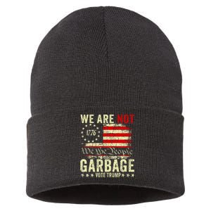 We Are Not Garbage Votetrump 2024 Trump Supporter Garbage Sustainable Knit Beanie