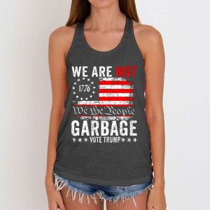 We Are Not Garbage Vote Trump Women's Knotted Racerback Tank