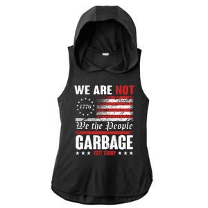 We Are Not Garbage Vote Trump Ladies PosiCharge Tri-Blend Wicking Draft Hoodie Tank