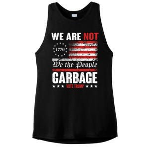 We Are Not Garbage Vote Trump Ladies PosiCharge Tri-Blend Wicking Tank