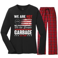 We Are Not Garbage Vote Trump Women's Long Sleeve Flannel Pajama Set 