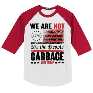 We Are Not Garbage Vote Trump Kids Colorblock Raglan Jersey