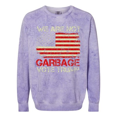 We Are Not Garbage Votetrump 2024 Trump Supporter Garbage Colorblast Crewneck Sweatshirt