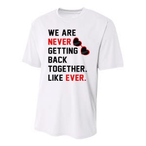 We Are Never Getting Back Together Like Ever Red Glasses Youth Performance Sprint T-Shirt