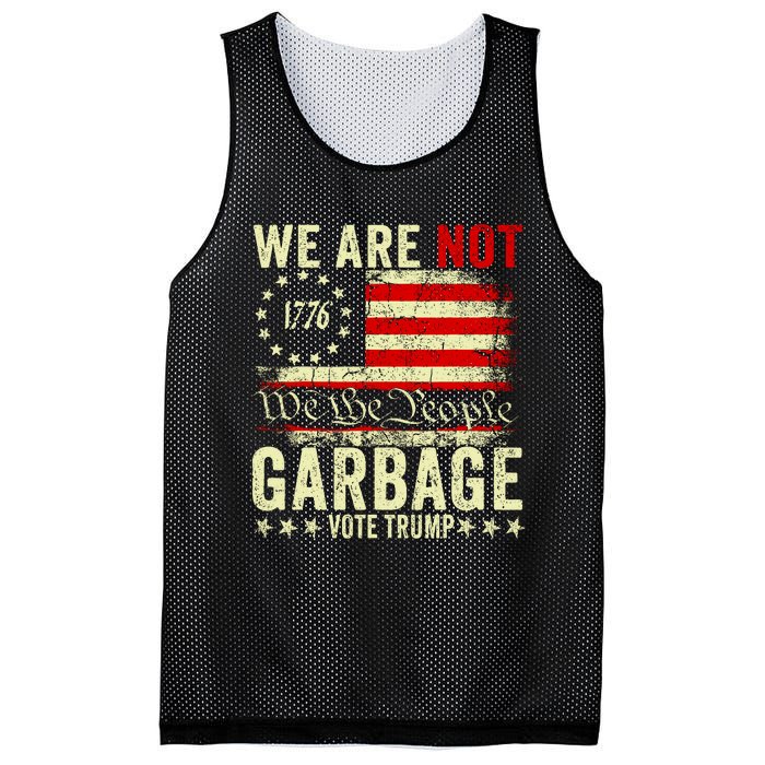 We Are Not Garbage Vote Trump 2024 Mesh Reversible Basketball Jersey Tank