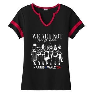 We Are Not Going Back Kamala Harris Walz 24 Madam President Ladies Halftime Notch Neck Tee