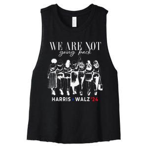 We Are Not Going Back Kamala Harris Walz 24 Madam President Women's Racerback Cropped Tank