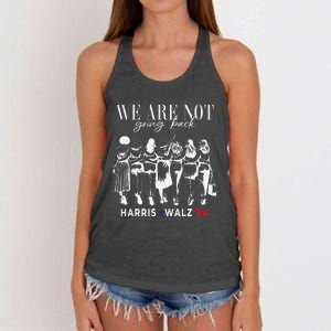 We Are Not Going Back Kamala Harris Walz 24 Madam President Women's Knotted Racerback Tank