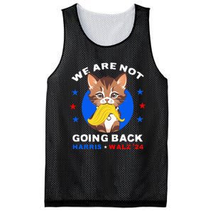 We Are Not Going Back Kamala Harris Walz 2024 Funny Cat Lady Mesh Reversible Basketball Jersey Tank