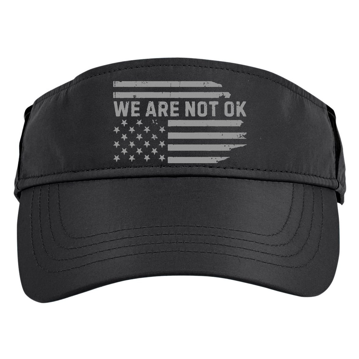 We Are Not Ok Usa Flag Upside Down Adult Drive Performance Visor