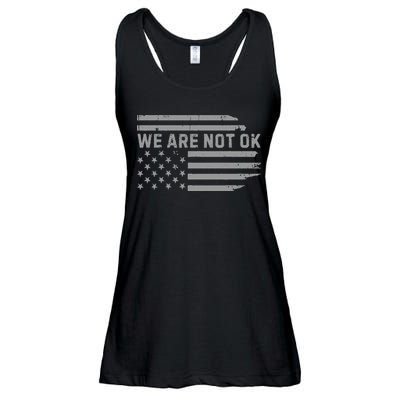 We Are Not Ok Usa Flag Upside Down Ladies Essential Flowy Tank