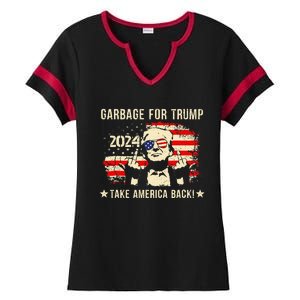 We Are Not Garbage Vote 2024 Trump Supporter Ladies Halftime Notch Neck Tee