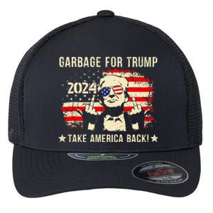 We Are Not Garbage Vote 2024 Trump Supporter Flexfit Unipanel Trucker Cap