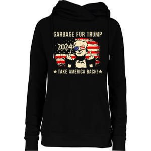 We Are Not Garbage Vote 2024 Trump Supporter Womens Funnel Neck Pullover Hood