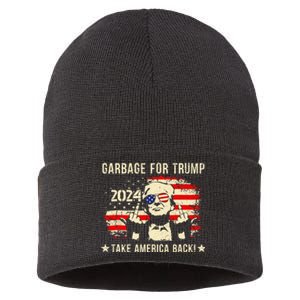 We Are Not Garbage Vote 2024 Trump Supporter Sustainable Knit Beanie