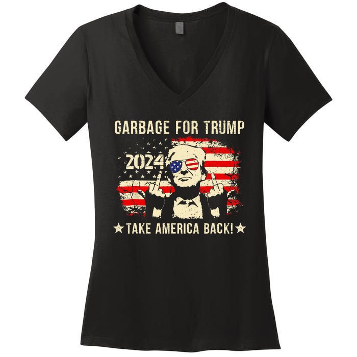 We Are Not Garbage Vote 2024 Trump Supporter Women's V-Neck T-Shirt