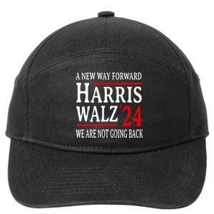 We Are Not Going Back Pro Kamala Harris Harris Walz 2024 7-Panel Snapback Hat