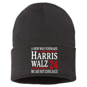 We Are Not Going Back Pro Kamala Harris Harris Walz 2024 Sustainable Knit Beanie