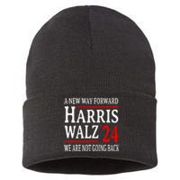 We Are Not Going Back Pro Kamala Harris Harris Walz 2024 Sustainable Knit Beanie