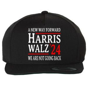 We Are Not Going Back Pro Kamala Harris Harris Walz 2024 Wool Snapback Cap