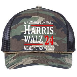 We Are Not Going Back Pro Kamala Harris Harris Walz 2024 Retro Rope Trucker Hat Cap