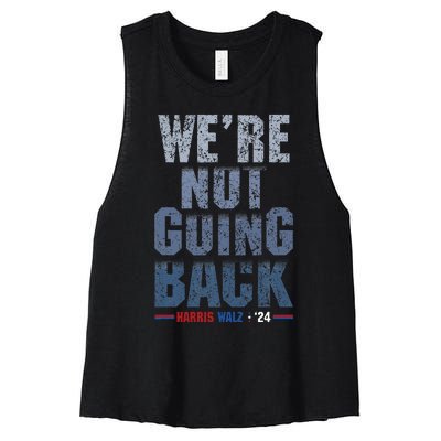 We Are Not Going Back Harris Waltz 2024 Women's Racerback Cropped Tank