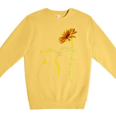 We Are Not Going Back Cat Sunflower Design Gift Premium Crewneck Sweatshirt