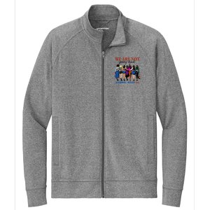 We Are Not Going Back Kamala Harris Waltz 24 Madam President Stretch Full-Zip Cadet Jacket