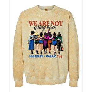 We Are Not Going Back Kamala Harris Waltz 24 Madam President Colorblast Crewneck Sweatshirt