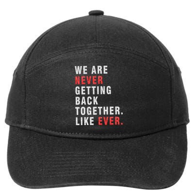 We Are Never Getting Back Together 7-Panel Snapback Hat