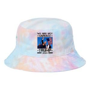 We Are Not Garbage Vote Trump Garbage For Trump 2024 Tie Dye Newport Bucket Hat