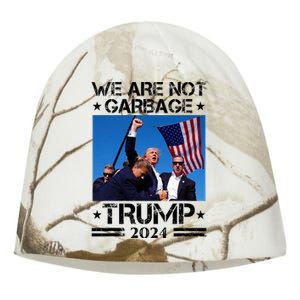 We Are Not Garbage Vote Trump Garbage For Trump 2024 Kati - Camo Knit Beanie