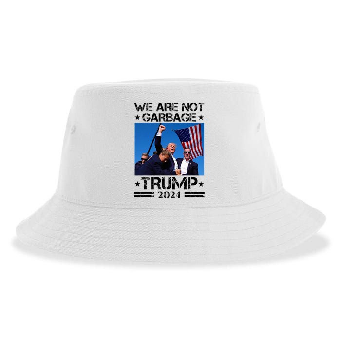 We Are Not Garbage Vote Trump Garbage For Trump 2024 Sustainable Bucket Hat